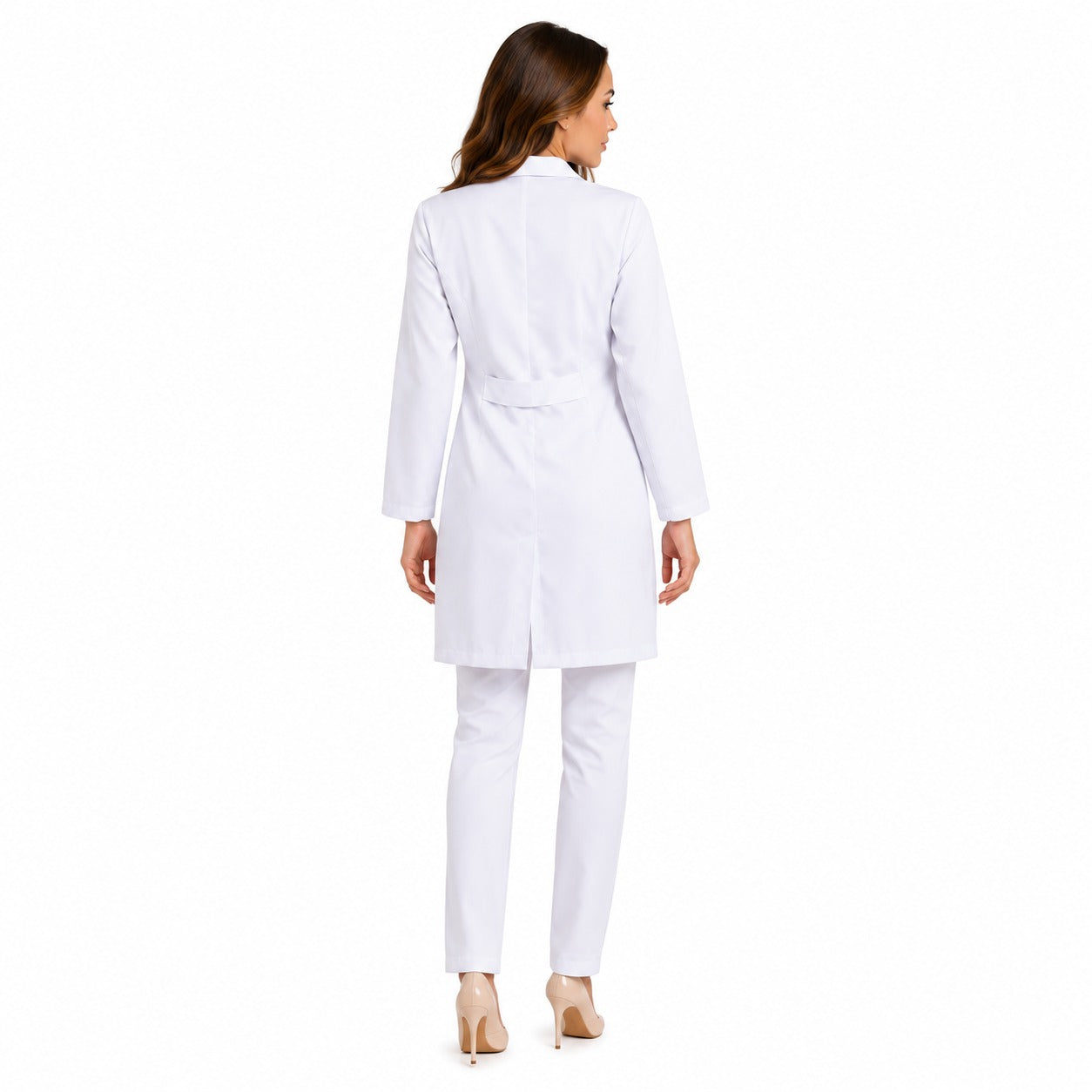 811003 - OFERTAS RELÂMPAGO - Jaleco Fem. Tecido Oxford Gola Normal Manga Longa.