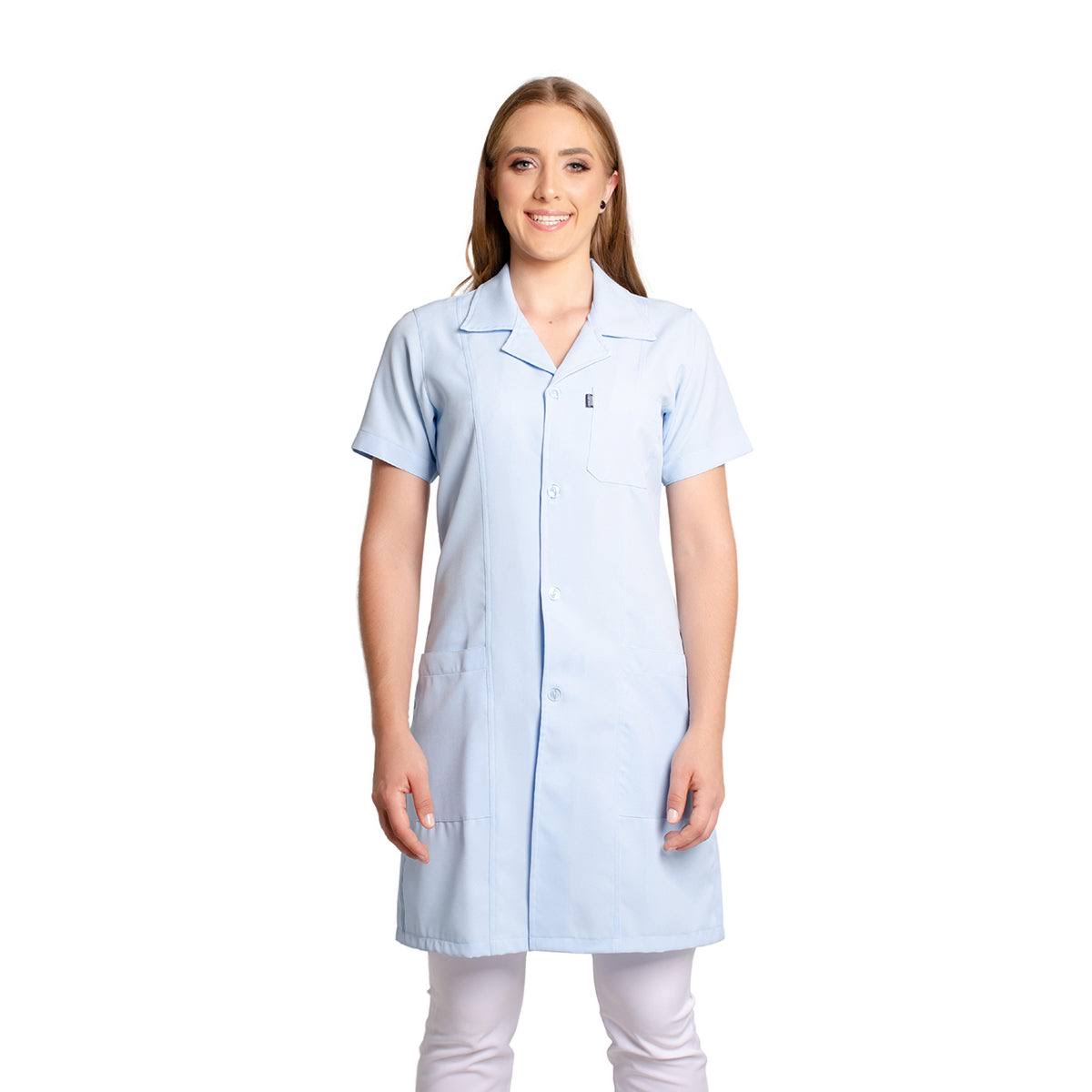 811012 - OFERTAS RELÂMPAGO - Jaleco Fem. Tecido Oxford Gola Normal Manga Curta.