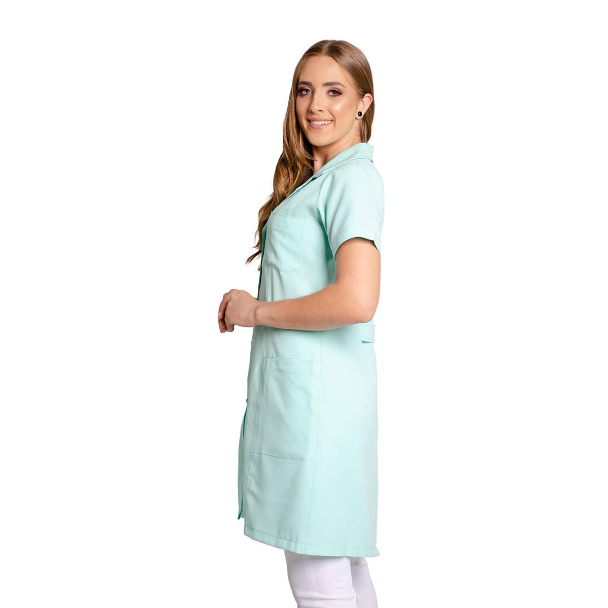811012 - OFERTAS RELÂMPAGO - Jaleco Fem. Tecido Oxford Gola Normal Manga Curta.
