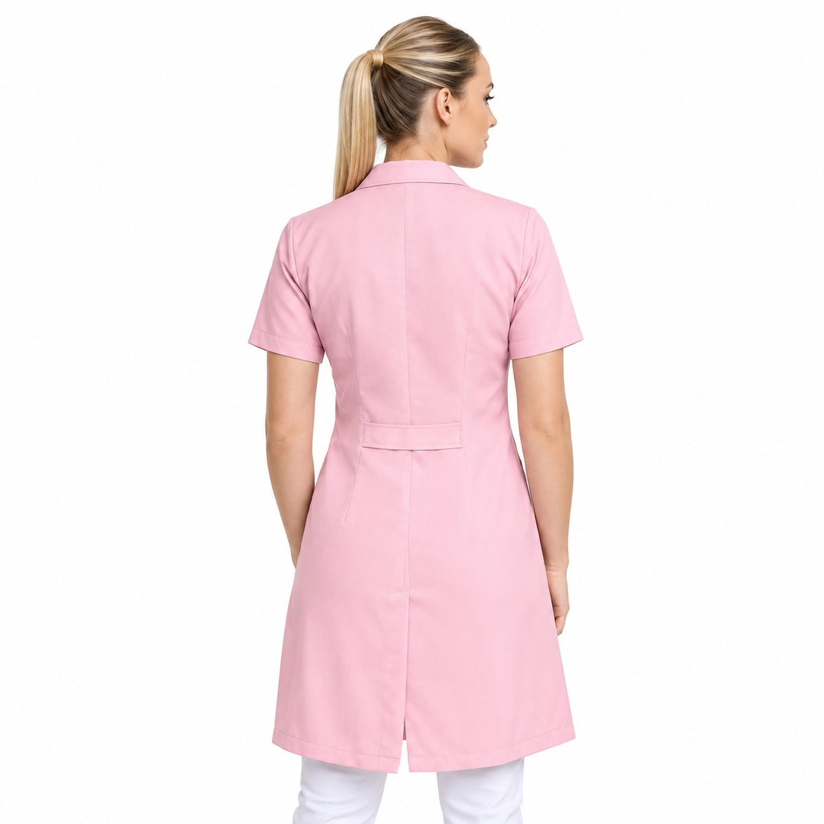 811015 - OFERTAS RELÂMPAGO - Jaleco Fem. Tecido Oxford Gola Normal Manga Curta.