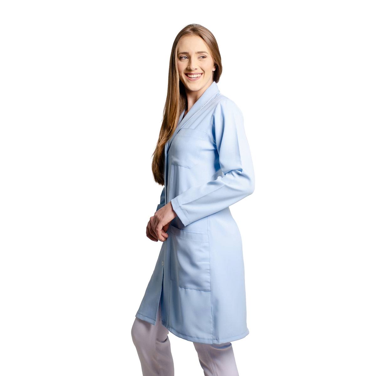 811042 -OFERTAS RELÂMPAGO - Jaleco Fem. Tecido Oxford Gola Pijama Manga Longa.