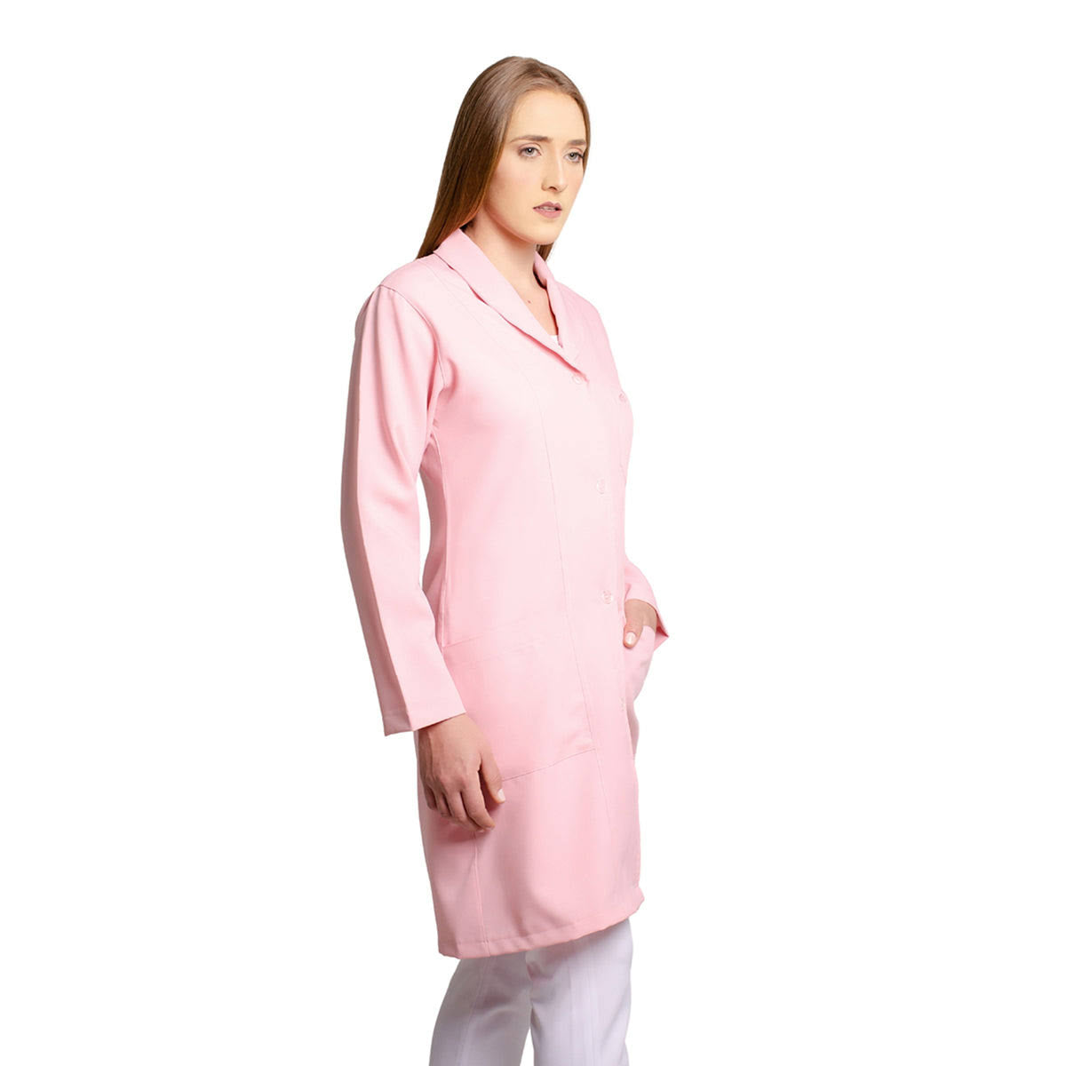811045 - OFERTAS RELÂMPAGO - Jaleco Fem. Tecido Oxford Gola Pijama Manga Longa.