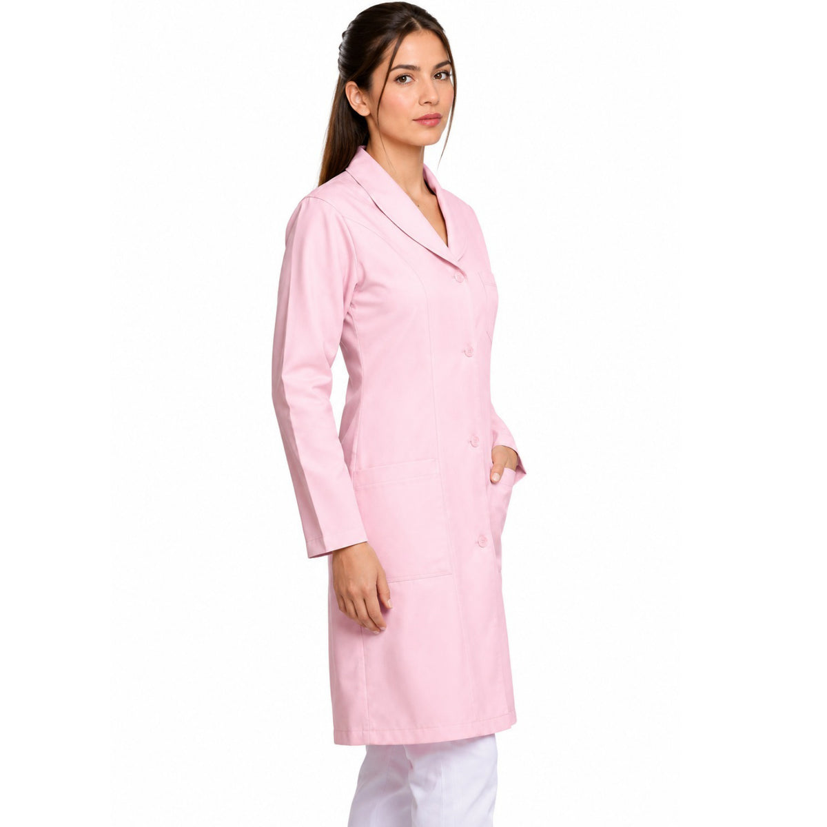 811045 - OFERTAS RELÂMPAGO - Jaleco Fem. Tecido Oxford Gola Pijama Manga Longa.