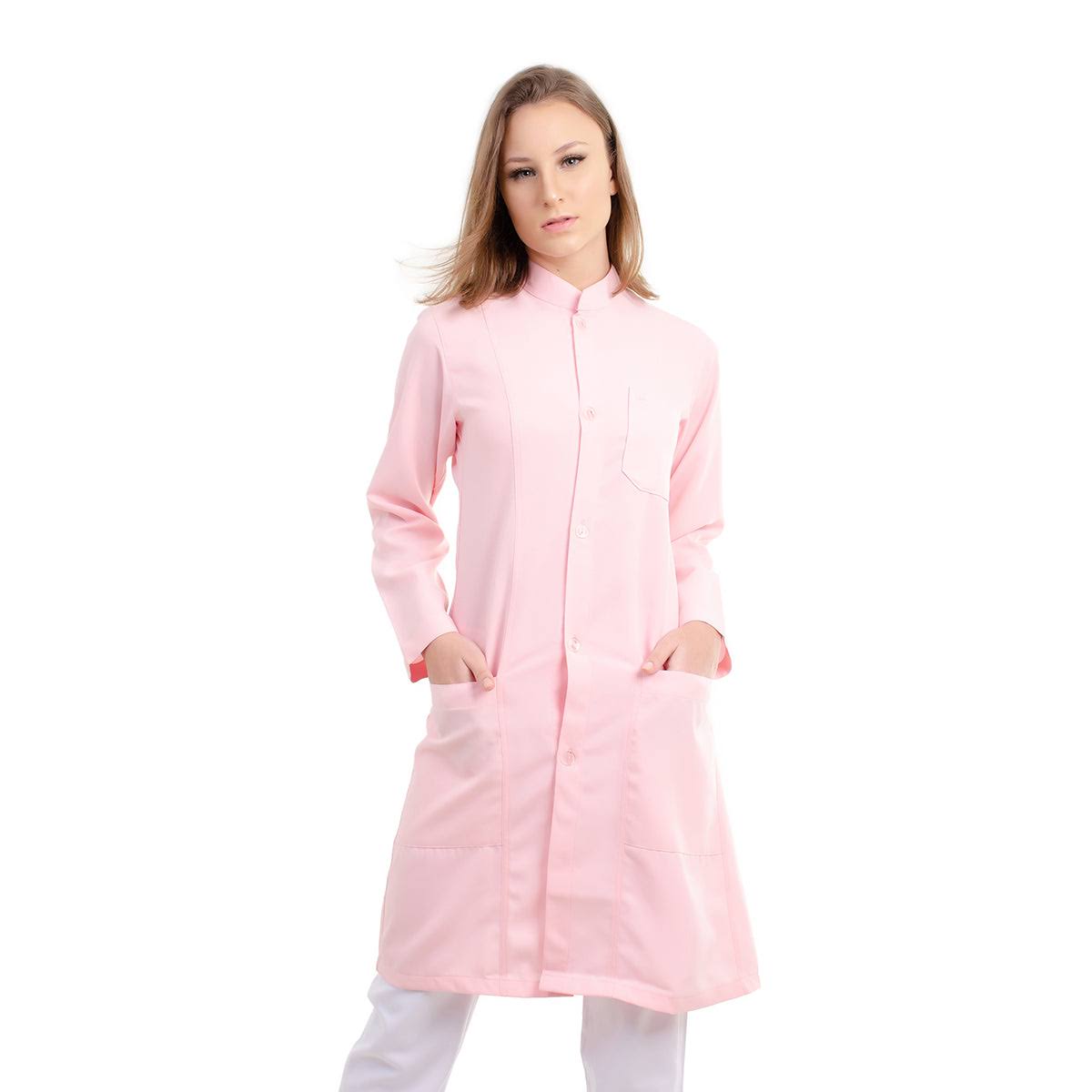 811073 - OFERTAS RELÂMPAGO - Jaleco Fem. Tecido Oxford Gola Padre Manga Longa.