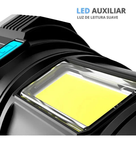 300925E - OFERTAS DA SEMANA - Alta Potência Alcance 7led +cob Lanterna Usb Recarregável Cor da lanterna Preto Cor da luz Branco.