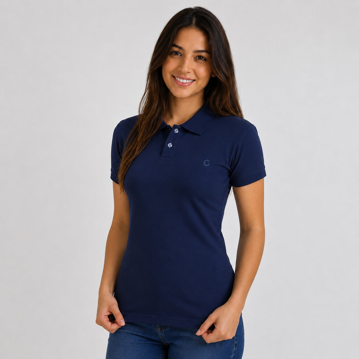 121400 - OFERTAS RELÂMPAGO - Camisa Polo Feminina 65% Poliester e 35% Viscose.