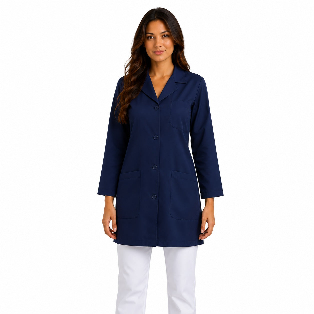 811000 - OFERTAS RELÂMPAGO - Jaleco Fem. Tecido Oxford Gola Normal Manga Longa.