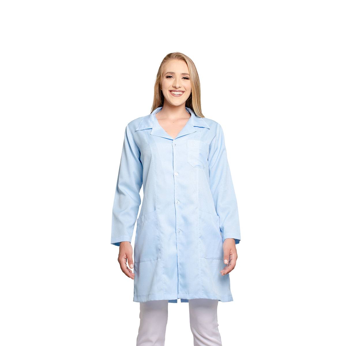 811000 - OFERTAS RELÂMPAGO - Jaleco Fem. Tecido Oxford Gola Normal Manga Longa.