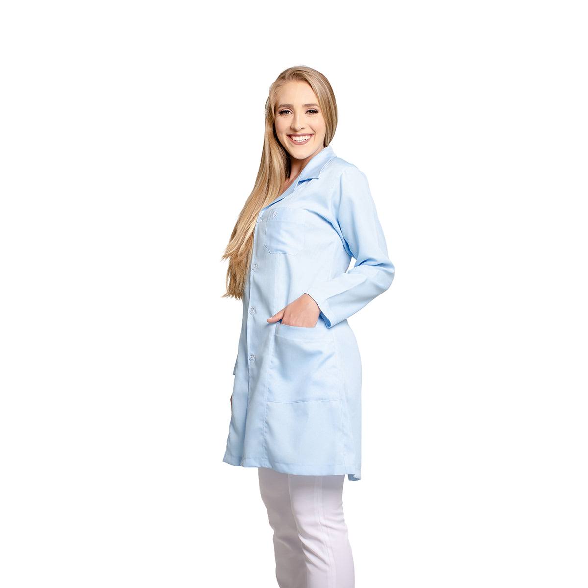 811000 - OFERTAS RELÂMPAGO - Jaleco Fem. Tecido Oxford Gola Normal Manga Longa.