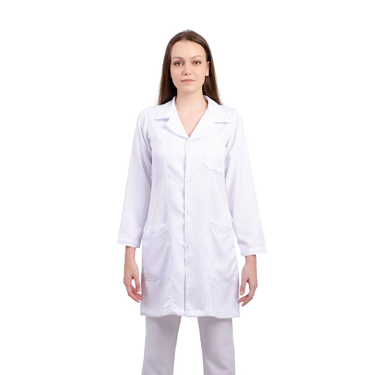 811003 - OFERTAS RELÂMPAGO - Jaleco Fem. Tecido Oxford Gola Normal Manga Longa.