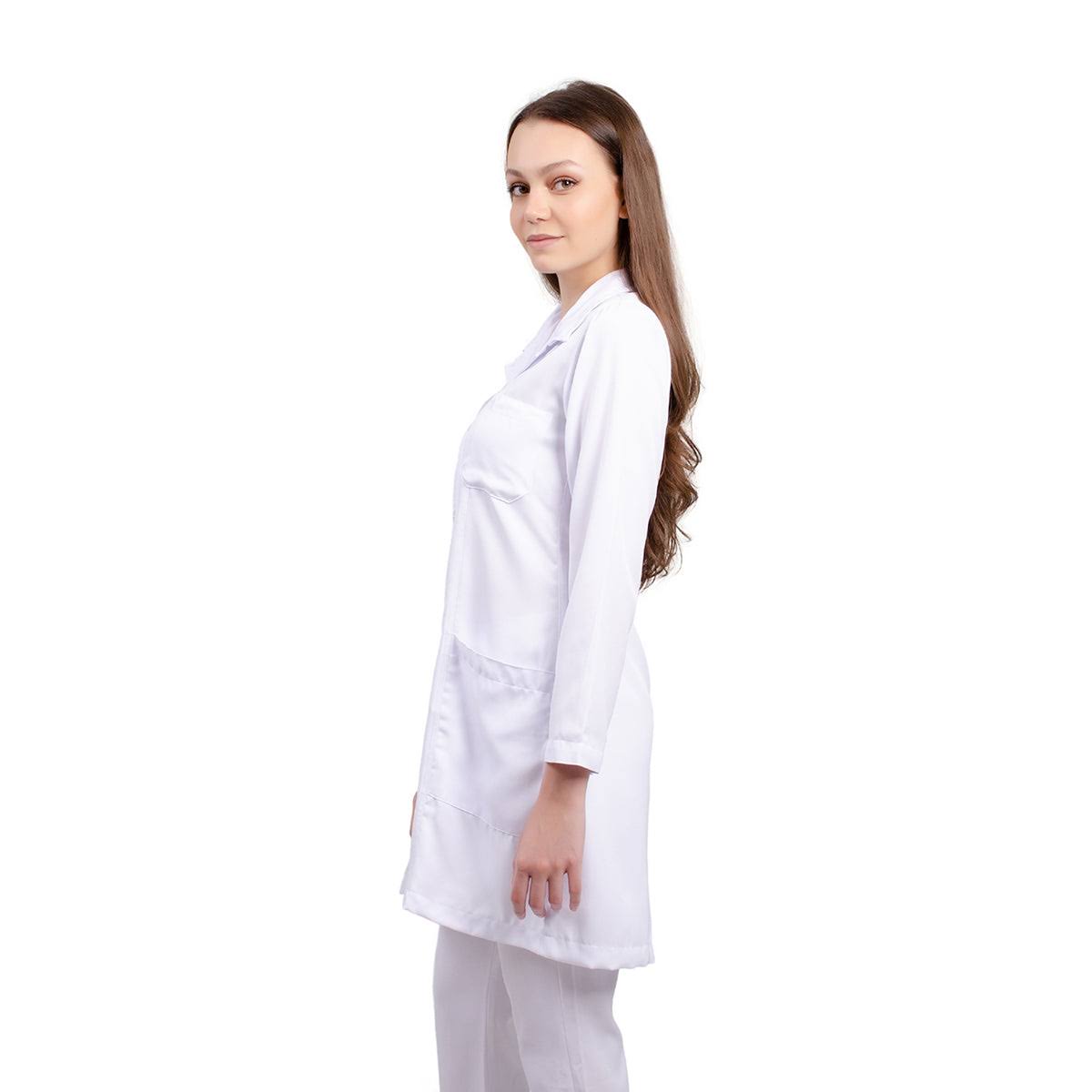 811003 - OFERTAS RELÂMPAGO - Jaleco Fem. Tecido Oxford Gola Normal Manga Longa.