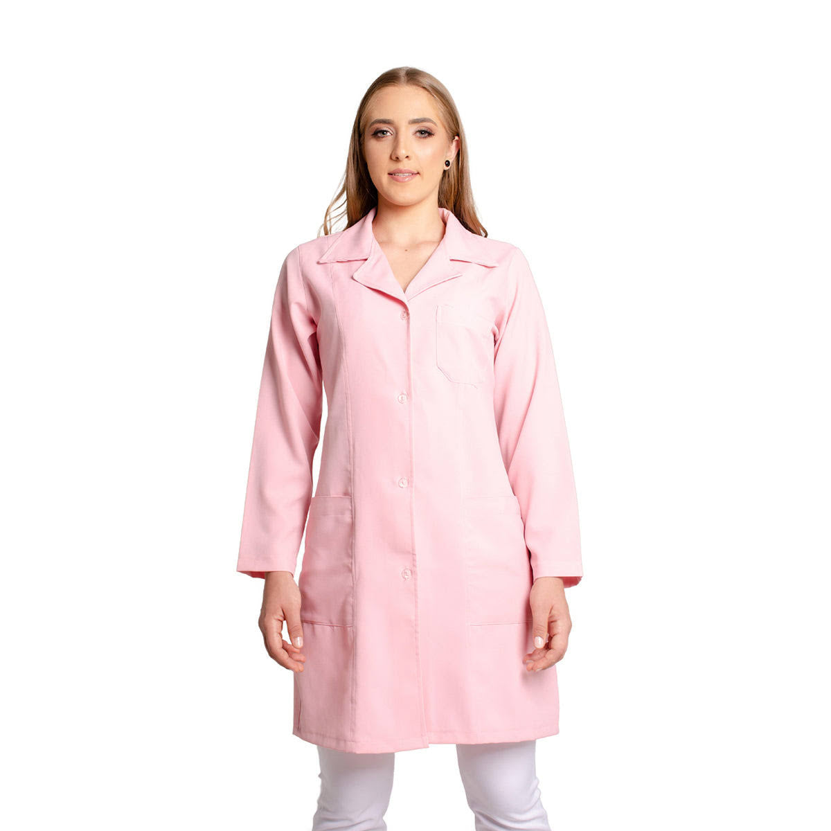 811003 - OFERTAS RELÂMPAGO - Jaleco Fem. Tecido Oxford Gola Normal Manga Longa.