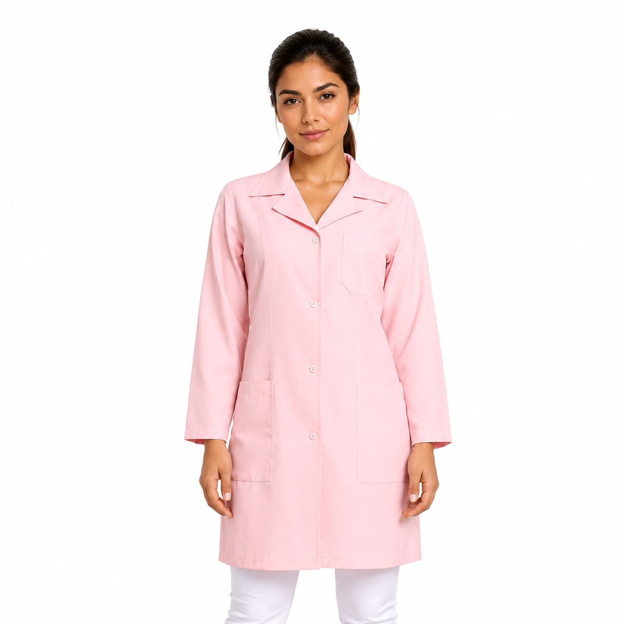 811003 - OFERTAS RELÂMPAGO - Jaleco Fem. Tecido Oxford Gola Normal Manga Longa.