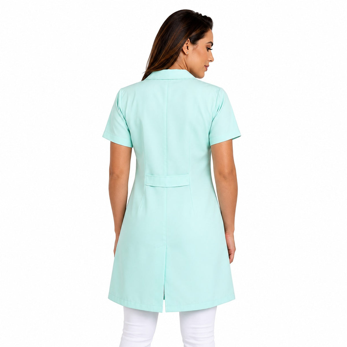 811012 - OFERTAS RELÂMPAGO  - Jaleco Fem. Tecido Oxford Gola Normal Manga Curta.
