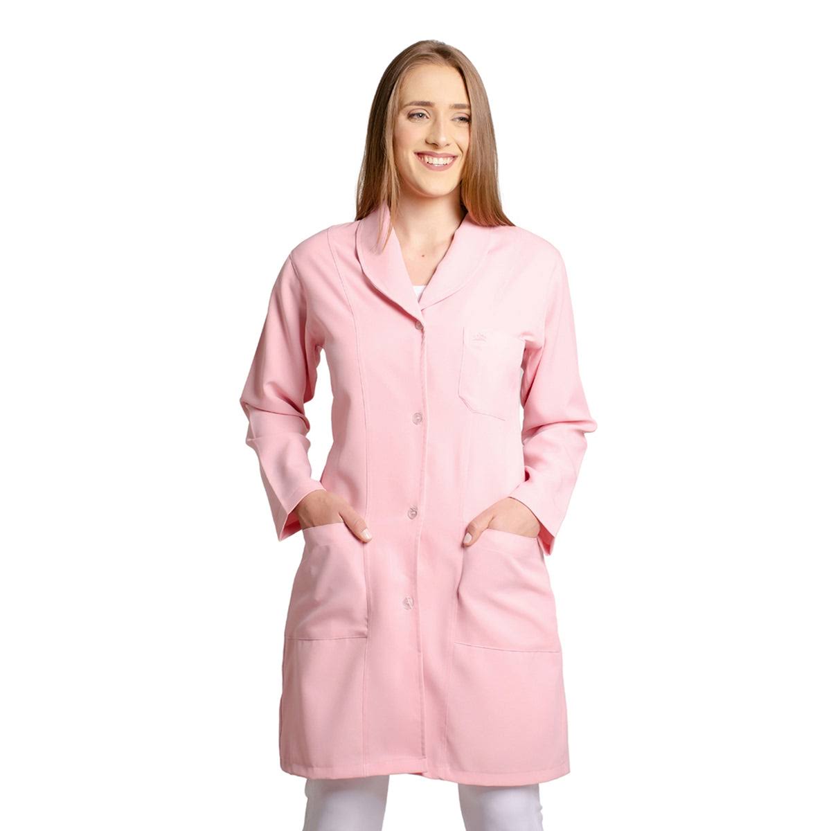 811045 - OFERTAS RELÂMPAGO - Jaleco Fem. Tecido Oxford Gola Pijama Manga Longa.