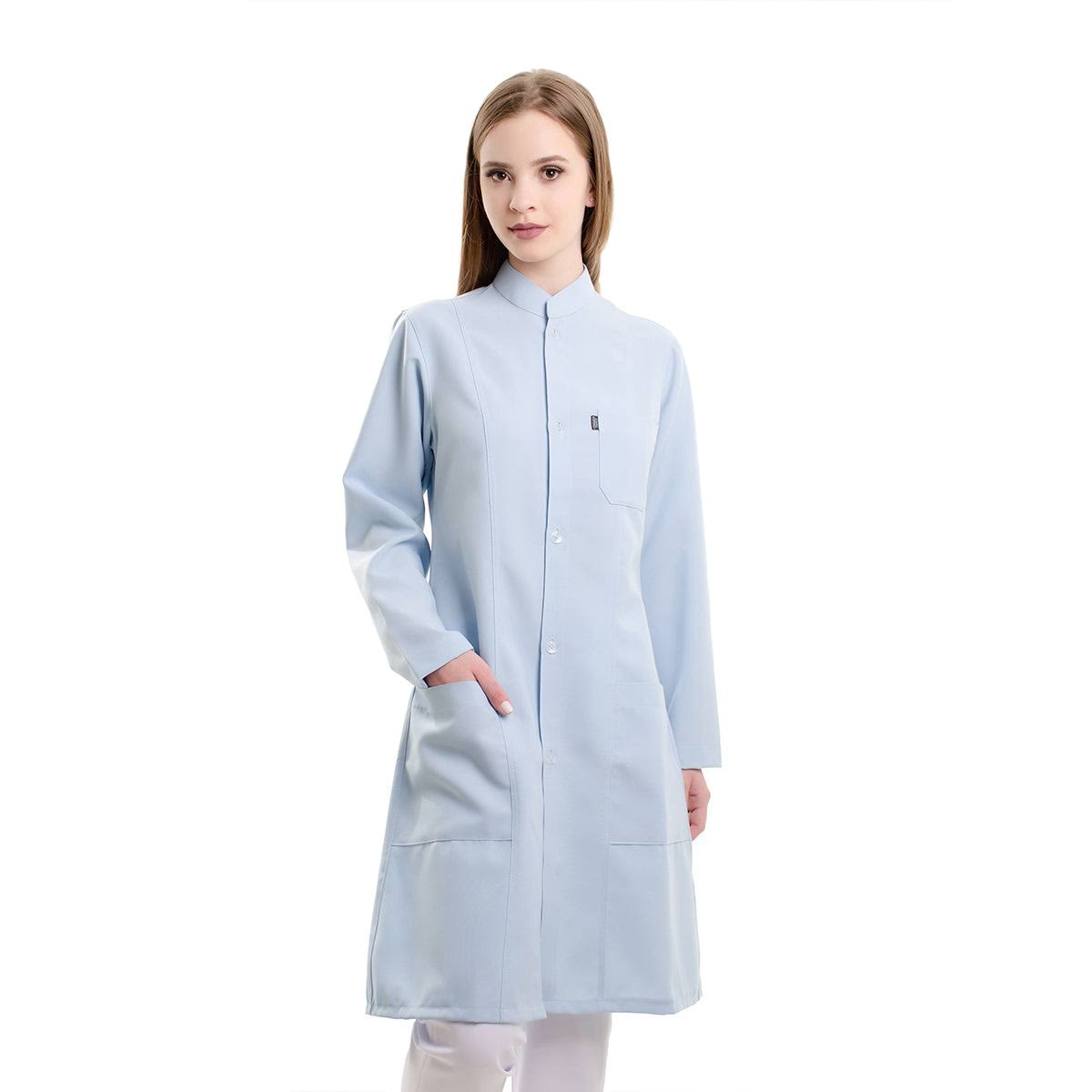 811071 - OFERTAS RELÂMPAGO  - Jaleco Fem. Tecido Oxford Gola Padre Manga Longa.