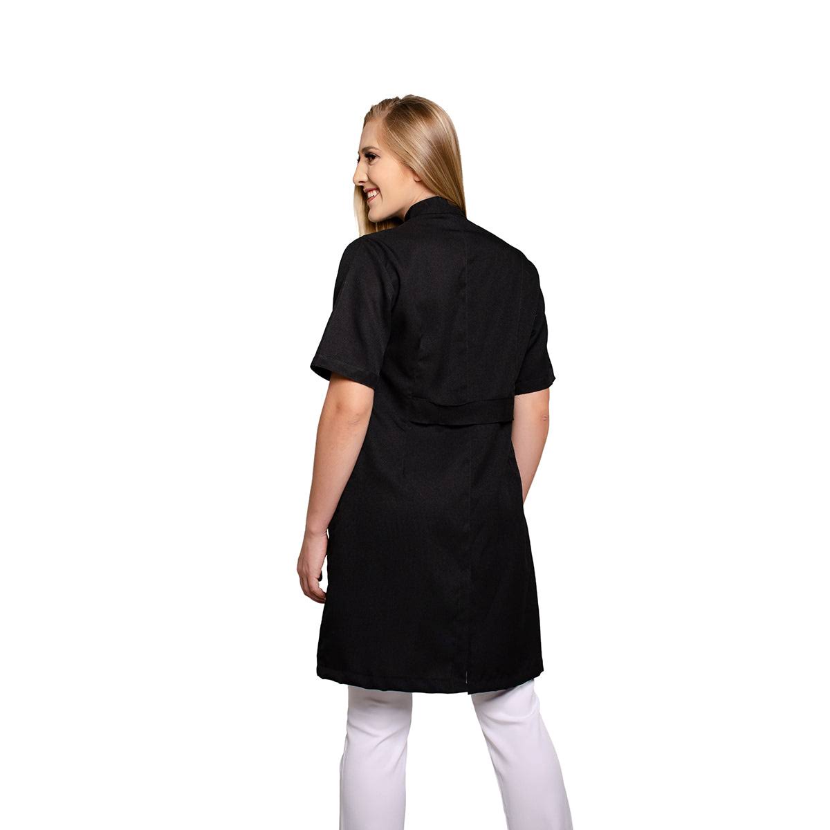 811084 - OFERTAS RELÂMPAGO - Jaleco Fem. Acinturado Tecido Oxford Gola Padre Manga Curta.