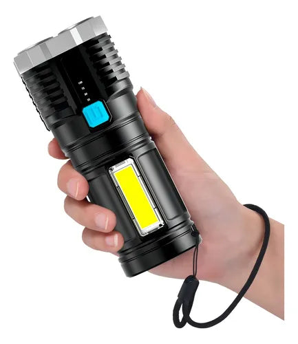 300925E - OFERTAS DA SEMANA - Alta Potência Alcance 7led +cob Lanterna Usb Recarregável Cor da lanterna Preto Cor da luz Branco.