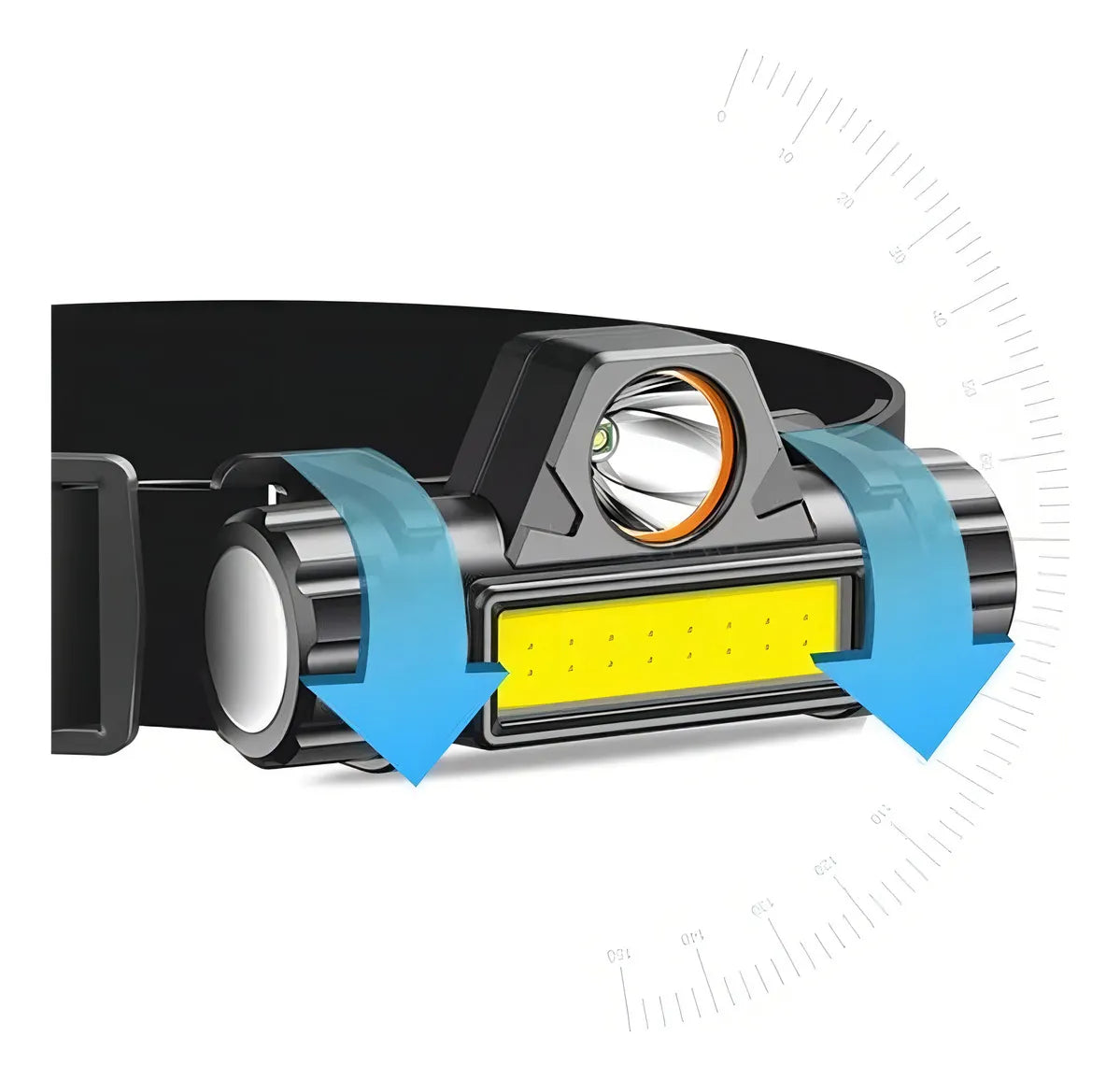 300925A - OFERTAS DA SEMANA - Lanterna De Cabeça Testa Capacete Ajustável Recarregável Led Forte Cor Da Luz Branca Com Imã Led T6 + 1 Led Diggicom